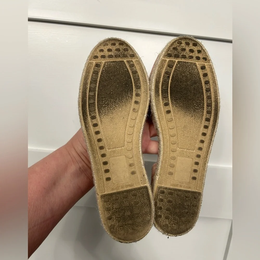 Miz Mooz Rose Suede Peep-Toe Espadrille Flats Size 38